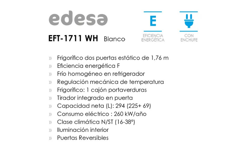 Frigorífico EFT-1711 WH Electro | Frigorífico para Salón y Dormitorio