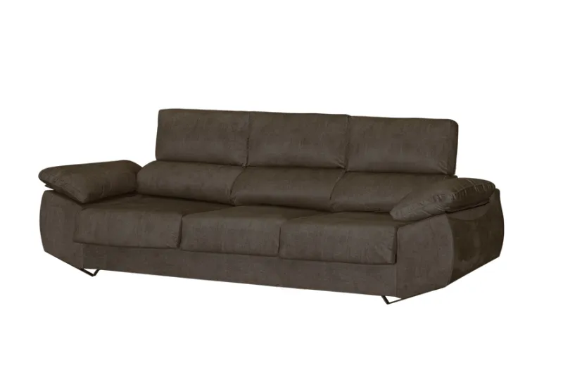 Sofá de 3 Plazas Tapizado en Tela Magnolia Color Plomo | Envío a Toda España