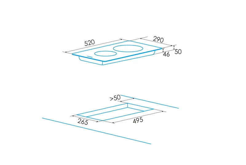 Placa Vitrocerámica EVT-3220 B/B Electro Stock para Cocinas