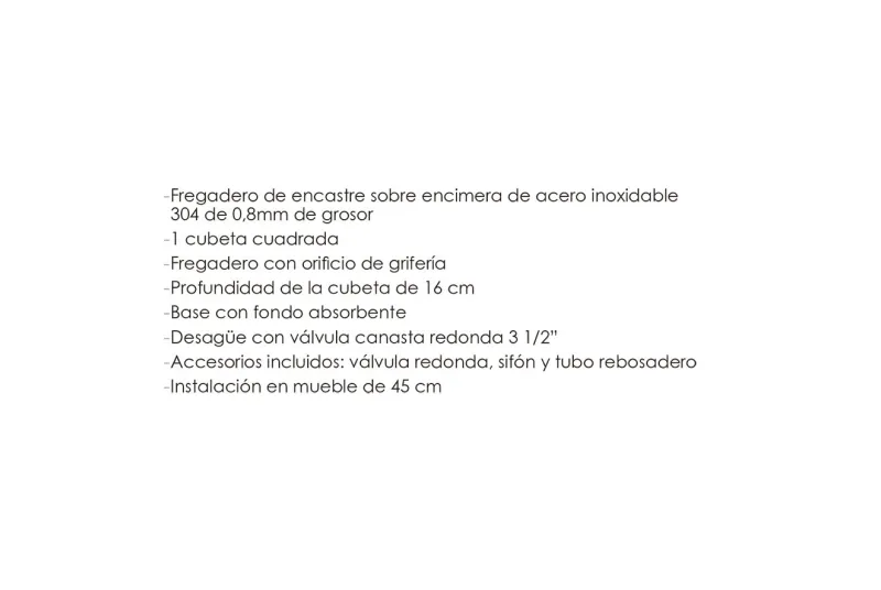 FREGADERO K2 SE 44 1C ELEC. STOCK