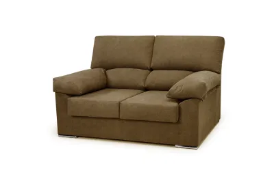 Sofá de 2 plazas Koké tapizado en tela Edi color camello