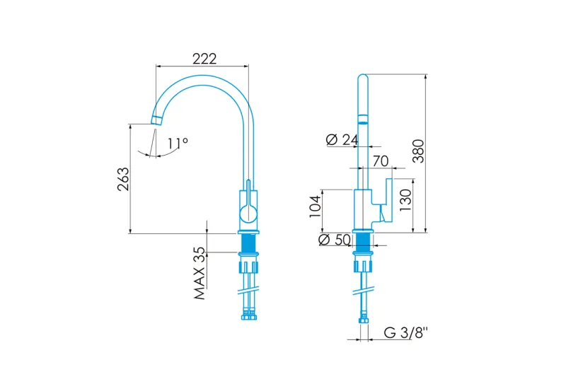 Grifo Niagara Cromo Electro | Grifería de Baño y Accesorio de Mueble