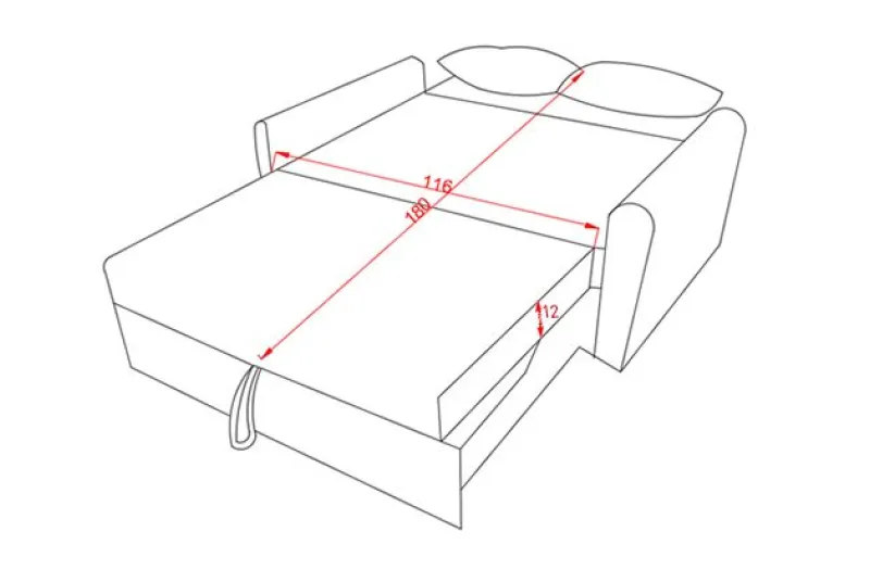 SOFA CAMA CON BRAZOS CIRO GRIS