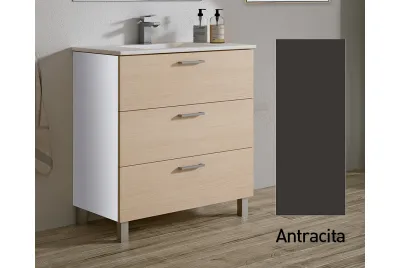 Módulo de baño de 3 cajones 60 cm antracita