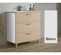 Módulo de baño con 3 cajones de 60 cm en color blanco titanio