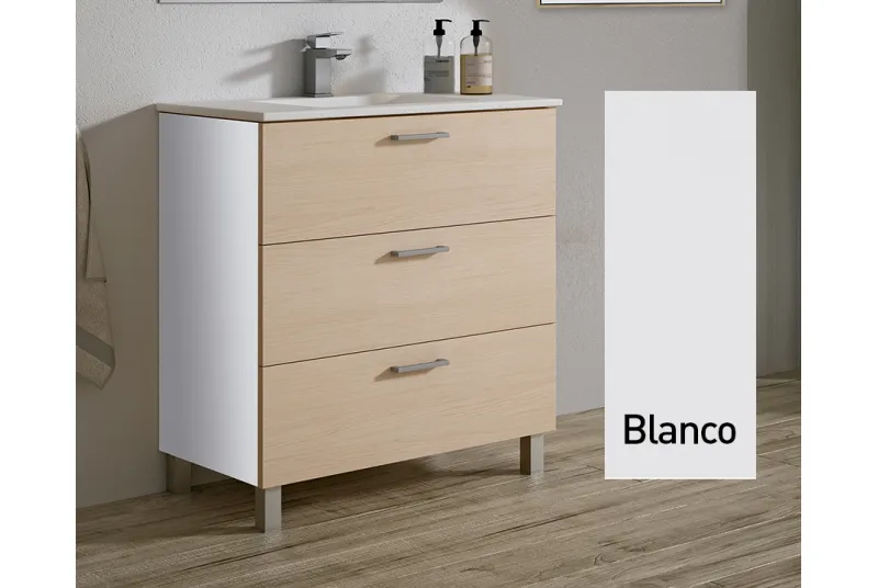 Módulo de Baño con 3 Cajones 80 cm - Blanco Titanio | Compra Online