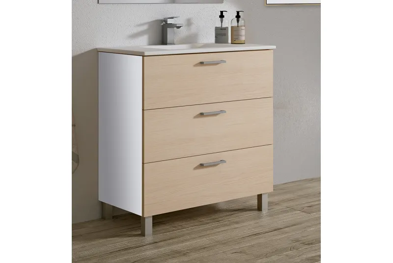 MODULO BAÑO 3 CAJONES 80CM EXPORT ROBLE TAUROS