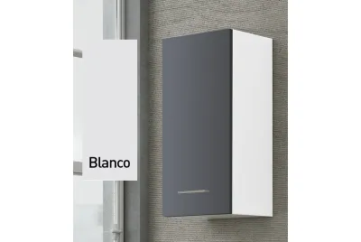 Módulo para colgar de baño de 1 puerta 70 cm blanco titanio