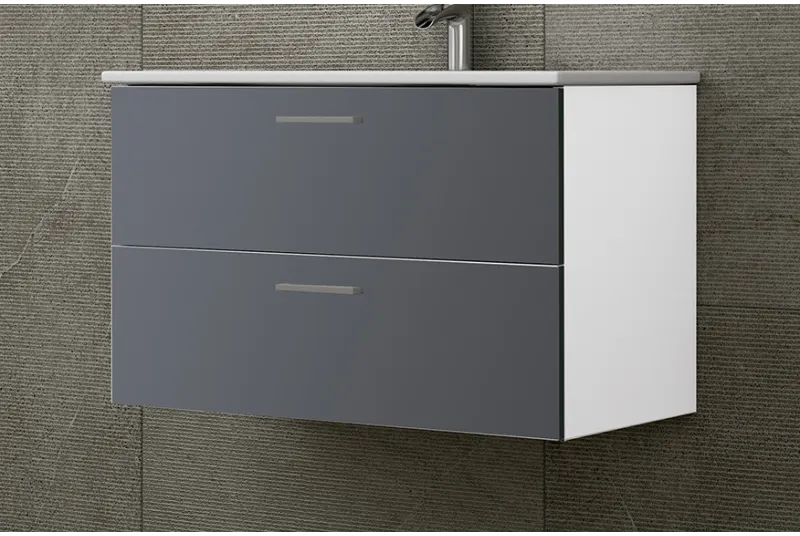 Módulo de baño con 2 cajones 80 cm en color antracita | Organización para baño