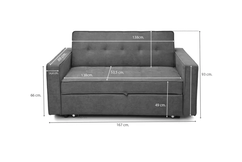 SOFA CAMA CON BRAZOS IZAN BEIG