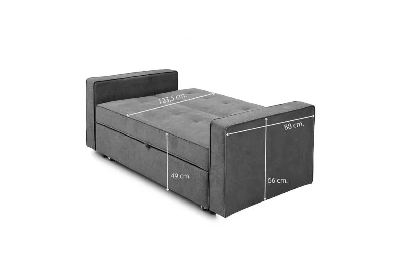 SOFA CAMA CON BRAZOS IZAN BEIG