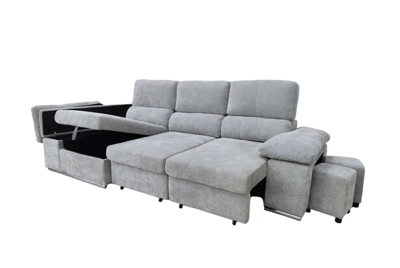 Chaise Longue Nadia Gris con Arco Izquierdo | Sillón de Descanso