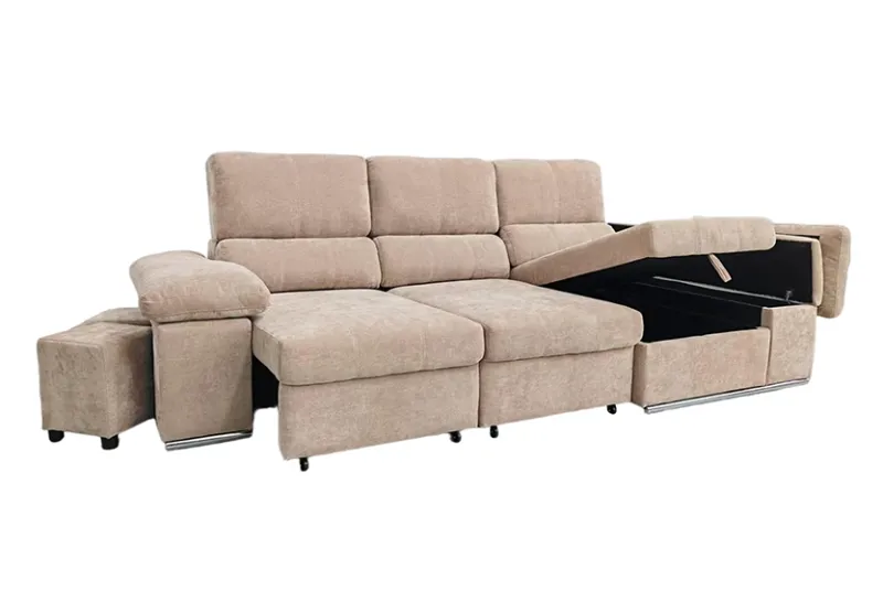 Sillón Chaise Longue Nadia Beige con Arco Derecho | Comodidad y Estilo