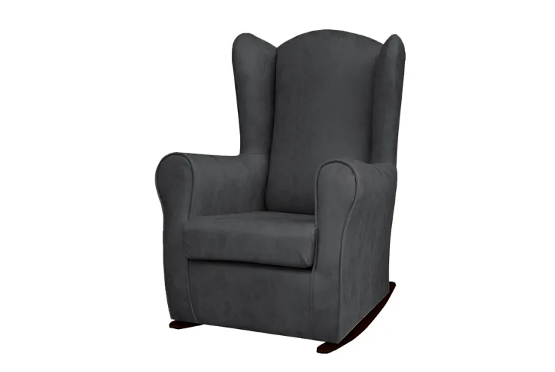 Balancín para Madera Roeros Tapizado Cairo en Antracita | Pouf Taburete