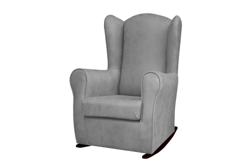 Balancín para madera Roeros tapizado en plata | Taburete de diseño