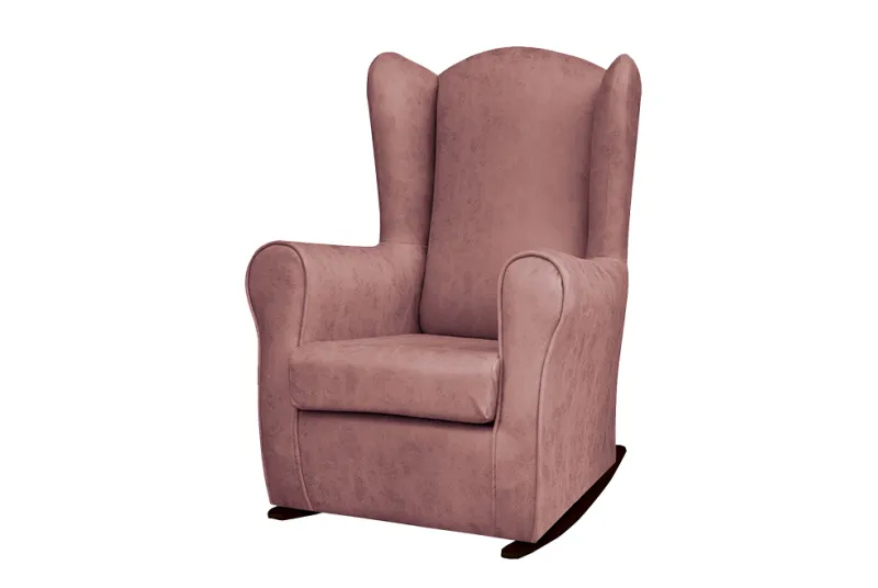 Balancín para madera Roeros tapizado en rosa - Taburete y pouf decorativo