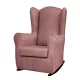 Balancín para madera Roeros tapizado en rosa - Taburete y pouf decorativo