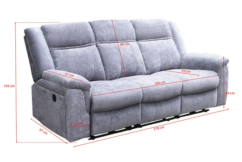 Sofá 3 Plazas Relax Eléctrico Troya Beige | Comodidad y Diseño