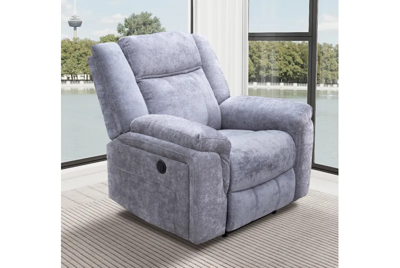 Sofá 1 Plaza Relax Eléctrico Troya Gris | Comodidad y Diseño