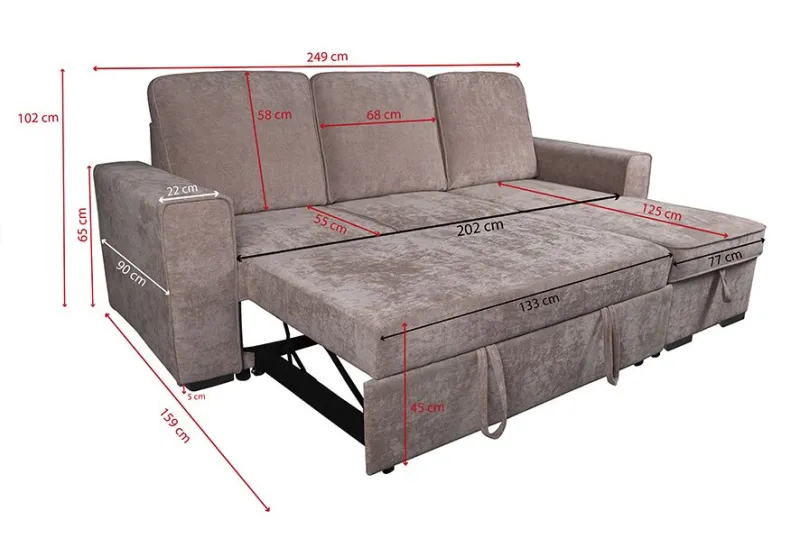 SHAISELONGUE CAMA NEPAL GRIS
