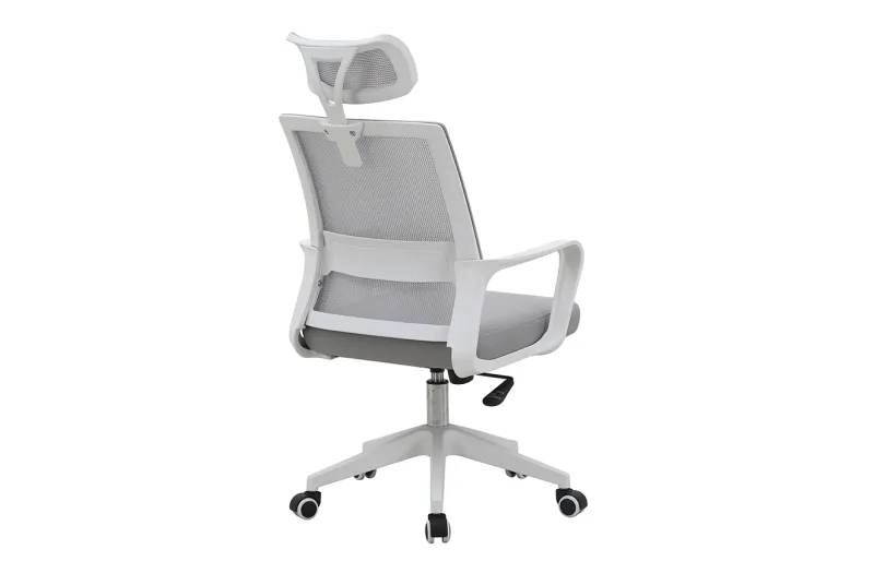Silla de Oficina OF-2223 en Color Blanco y Gris | Ergonomía y Confort