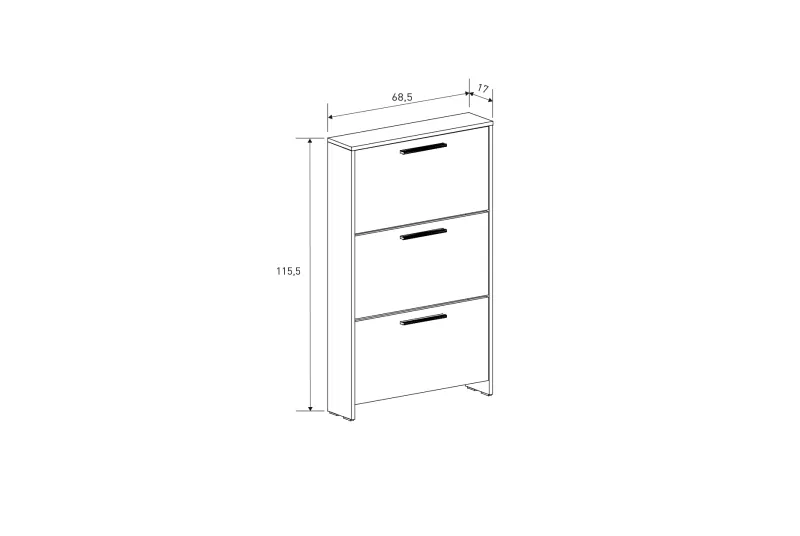 ZAPATERO 3 PUERTAS PATAS ELBA MAUVELLA-BEIG