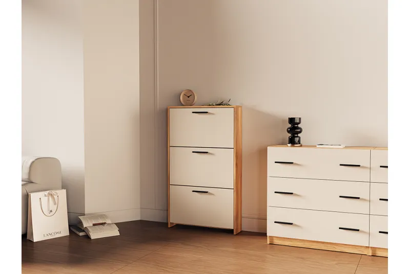 ZAPATERO 3 PUERTAS PATAS ELBA MAUVELLA-BEIG