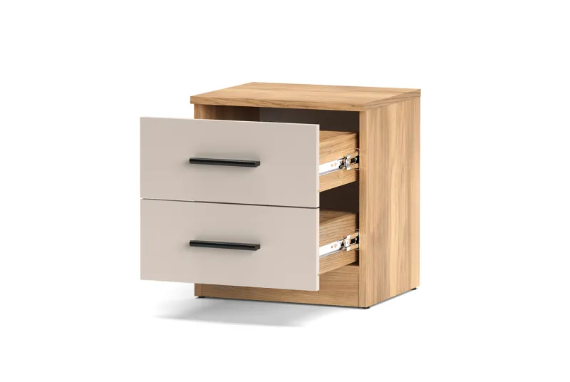 MESITA DE NOCHE 2 CAJONES ELBA MAUVELLA-BEIG