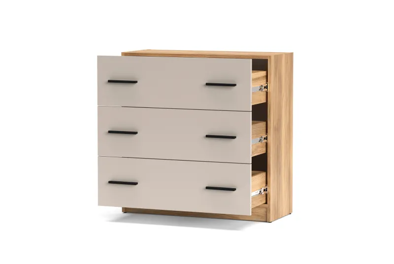 COMODA 3 CAJONES ELBA MAUVELLA-BEIG