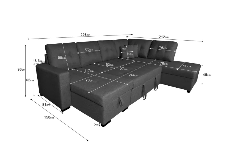 SHAISELONGUE RINCONERA IZDA. AITANA TAP.MALMO 90 GRIS