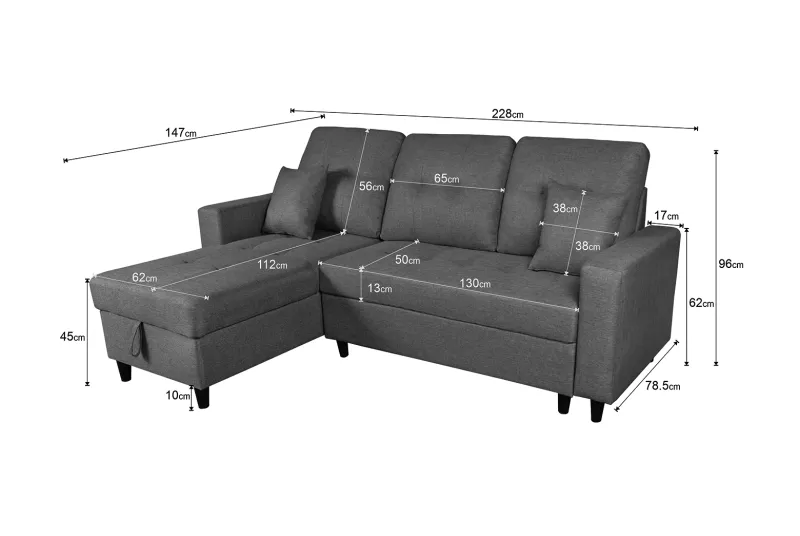 SHAISELONGUE C/ARCÓN IZDA. NORMAN TAP.MALMO 90 GRIS