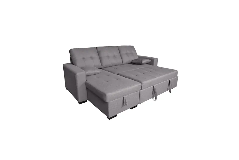 SHAISELONGUE CAMA C/ARCÓN SALEM TAP.MALMO 90 GRIS