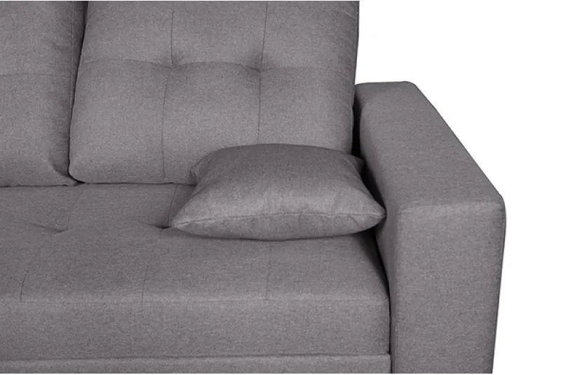 SHAISELONGUE CAMA C/ARCÓN SALEM TAP.MALMO 90 GRIS