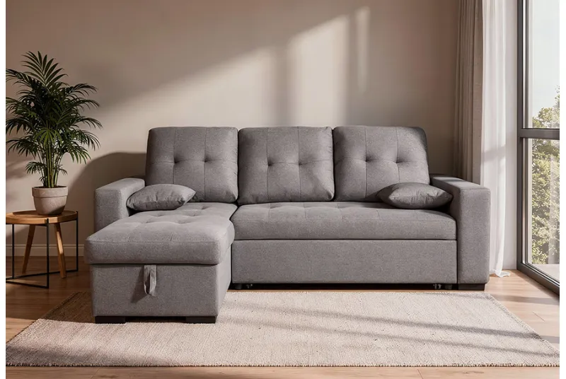 SHAISELONGUE CAMA C/ARCÓN SALEM TAP.MALMO 90 GRIS