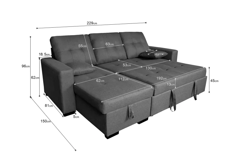 SHAISELONGUE CAMA C/ARCÓN SALEM TAP.MALMO 90 GRIS