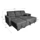SHAISELONGUE CAMA C/ARCÓN SALEM TAP.MALMO 90 GRIS