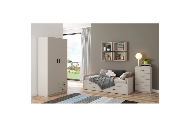 DORMITORIO JUVENIL COMPLETO AURA AMB.02 BEIG