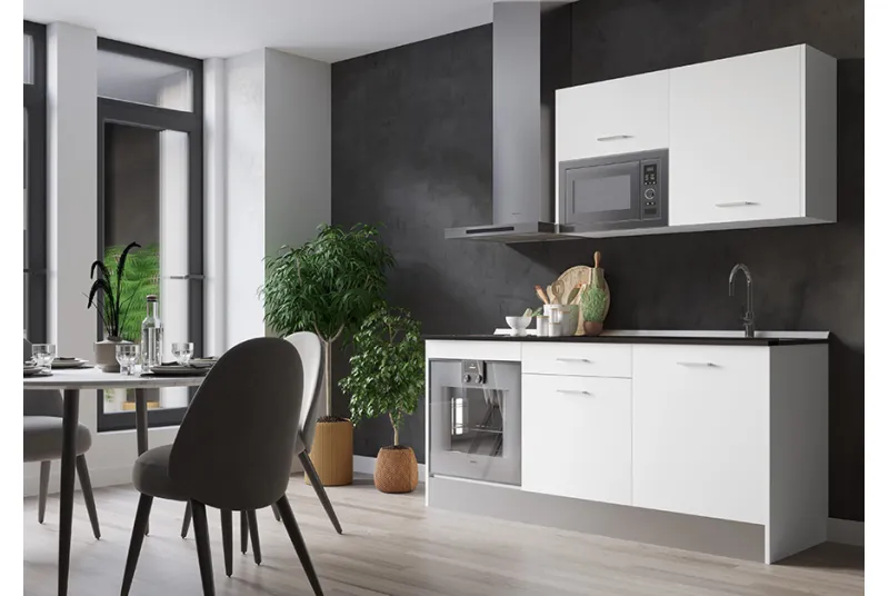 EXPORT COMPOSICION 01 COCINA 180CM BLANCO-ANTRACITA