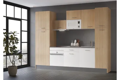 EXPORT COMPOSICION 02 COCINA 280CM ROBLE-BLANCO