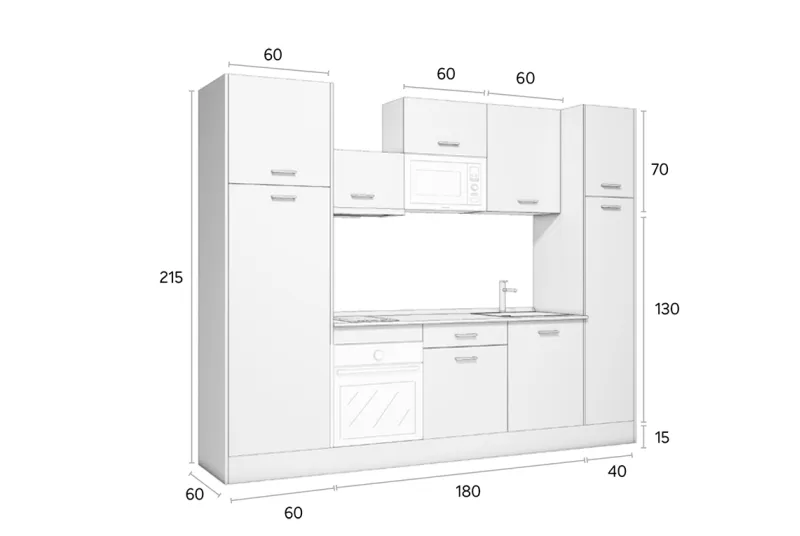 EXPORT COMPOSICION 02 COCINA 280CM ROBLE-BLANCO