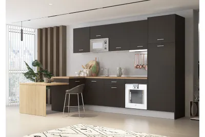 EXPORT COMPOSICION 03 COCINA 300X220CM ANTRACITA-MEDIEVAL