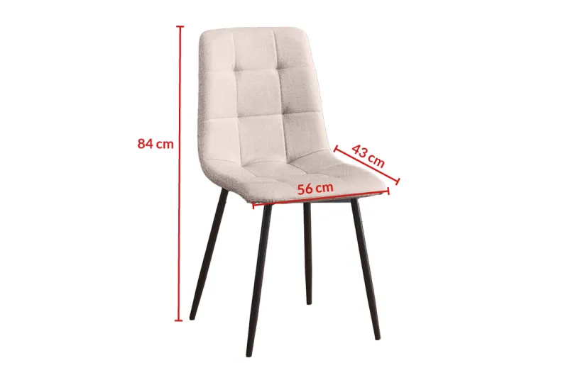 JUEGO DE 6 SILLAS T.TELA P/METAL FENDER BEIG