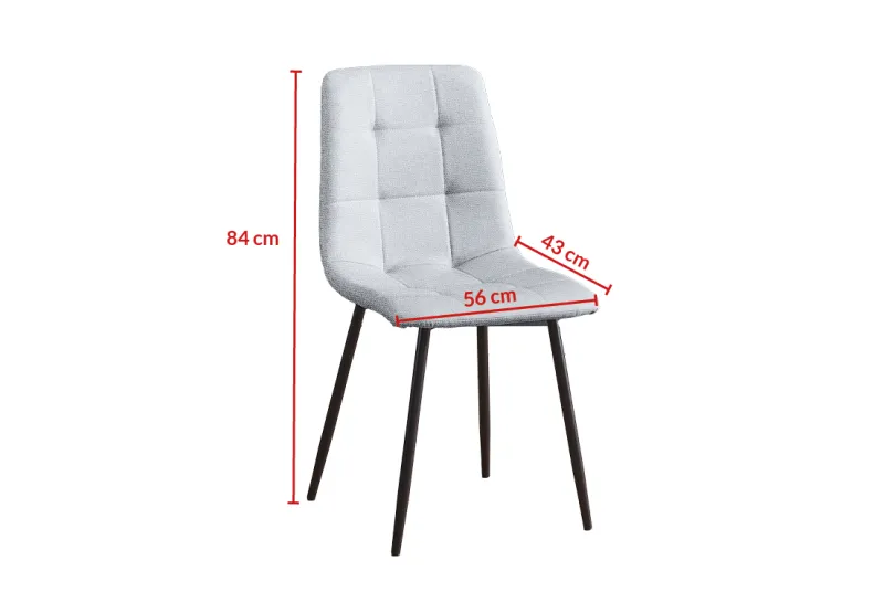 JUEGO DE 6 SILLAS T.TELA P/METAL FENDER GRIS