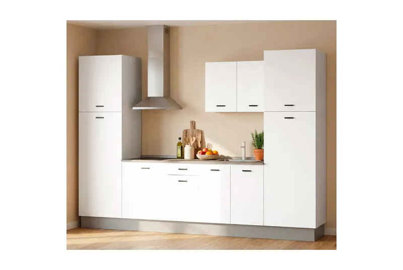 COMPOSICION COCINA 300CM. LUQUE BLANCO SEMIBRILLO