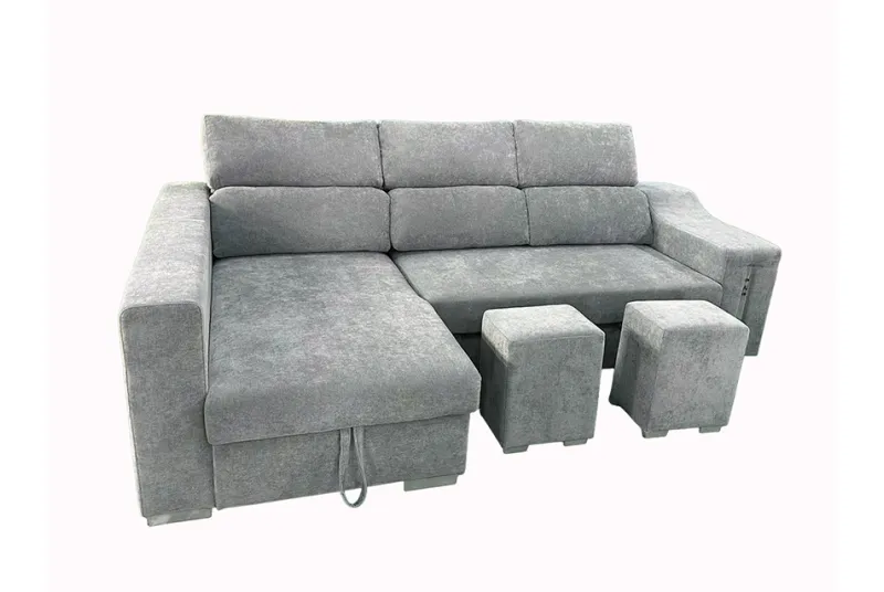 SHAISELONGUE CAMA IZDA. CARLA GRIS