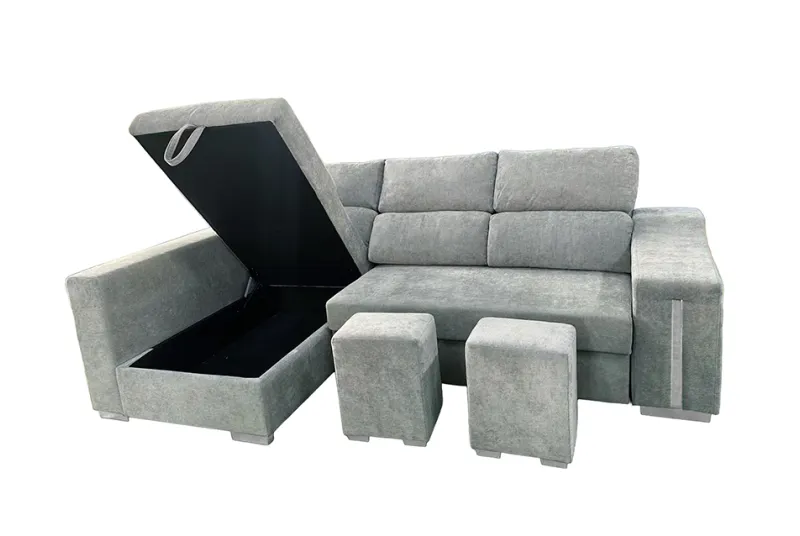 SHAISELONGUE CAMA IZDA. CARLA GRIS