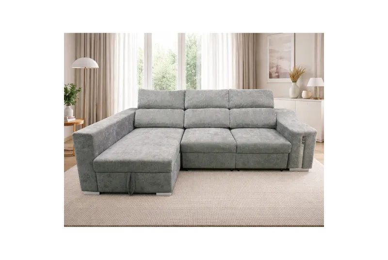 SHAISELONGUE CAMA XL IZDA. MENUA GRIS
