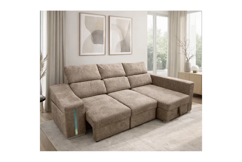 SHAISELONGUE CAMA XL DCHA. MENUA BEIG