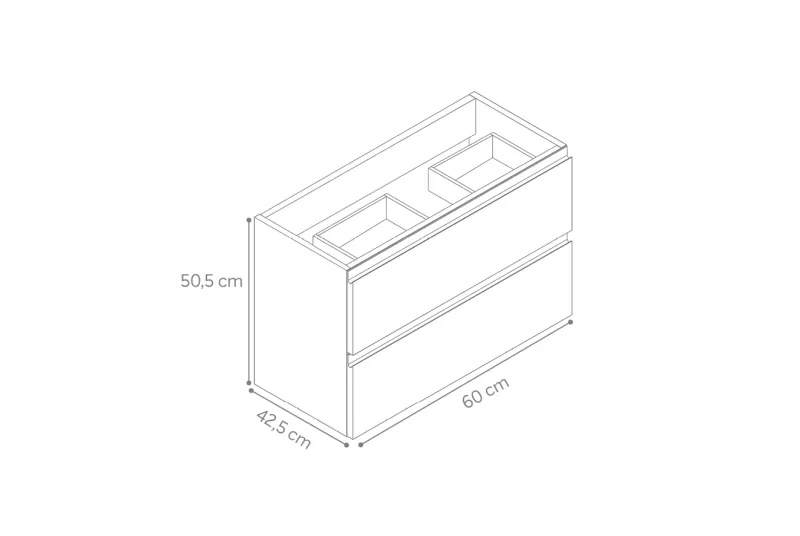 CONJUNTO BAÑO MUEBLE 2C-60CM FAMILY TECH GRIS DOVE