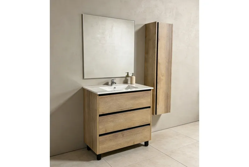 CONJUNTO BAÑO MUEBLE 3C-80CM+ COLUMNA FAMILY TECH MEDIEVAL MEDIO